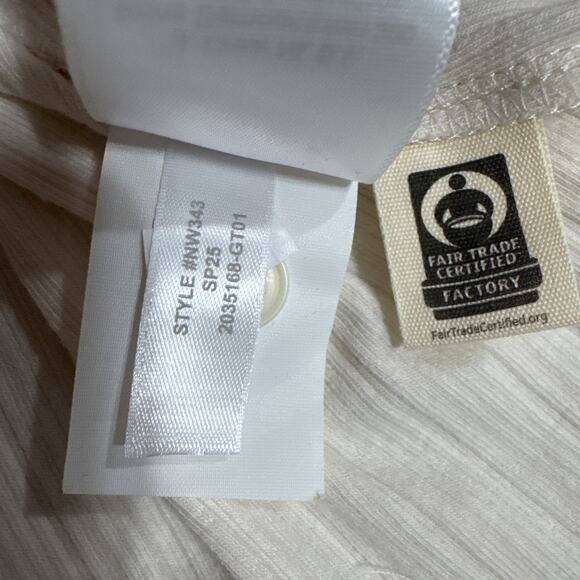 Madewell Flared-Sleeve Cardigan Sweater Top XS Beige Button Up Crew Neck Ribbed - Picture 5 of 14